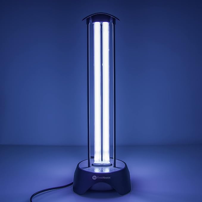 Vertical Uv light illuminating an empty room.